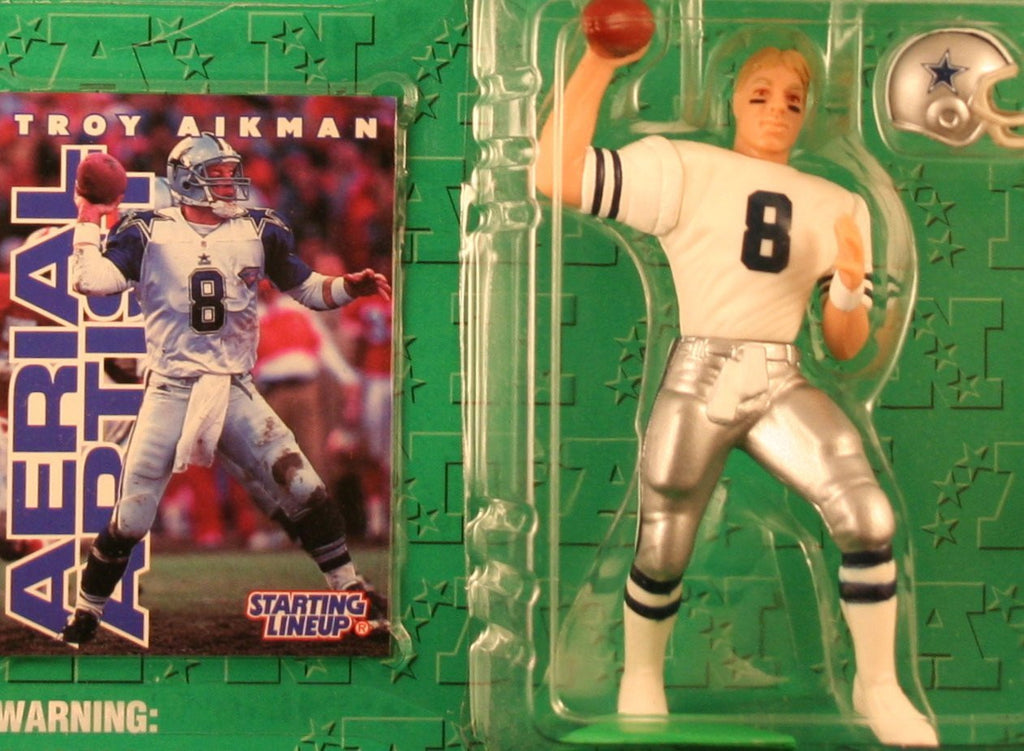 TROY AIKMAN / DALLAS COWBOYS 1996 NFL Starting Lineup Action Figure & Exclusive NFL Collector Trading Card