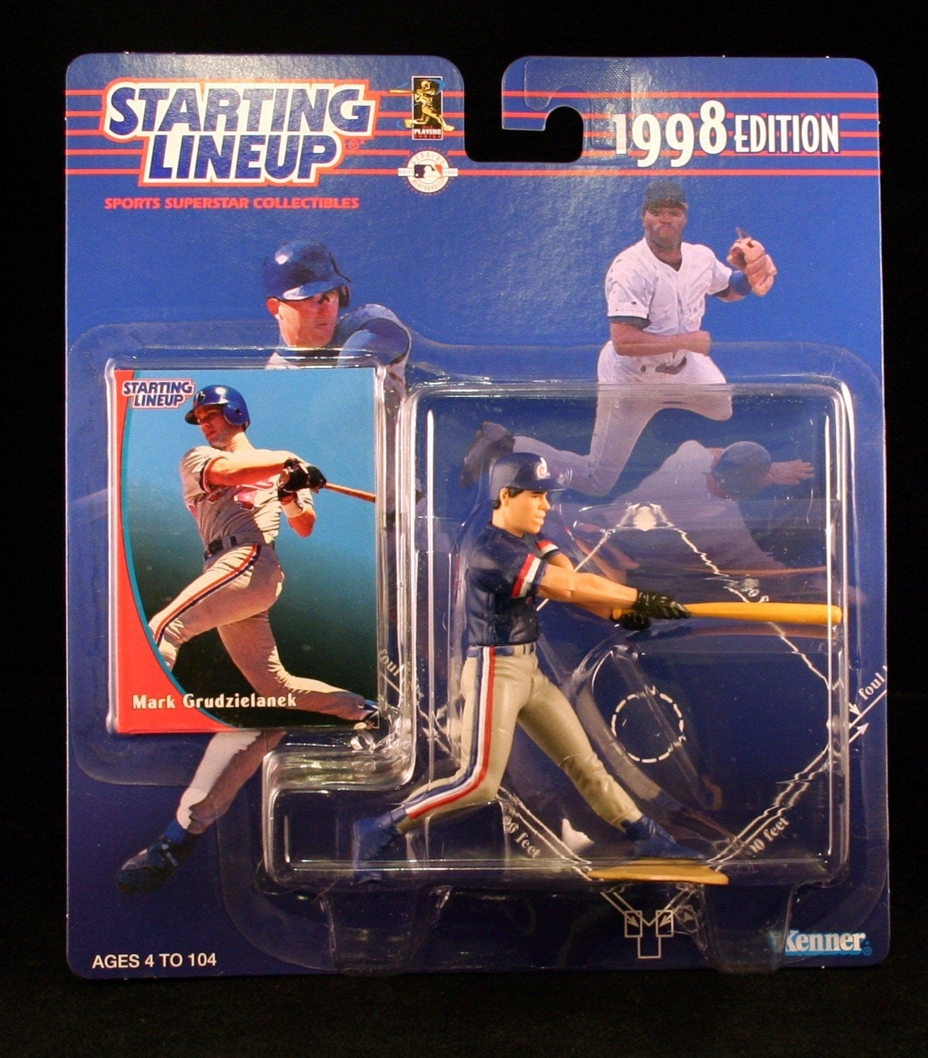 MARK GRUDZIELANEK / MONTREAL EXPOS 1998 MLB Starting Lineup Action Figure & Exclusive Collector Trading Card