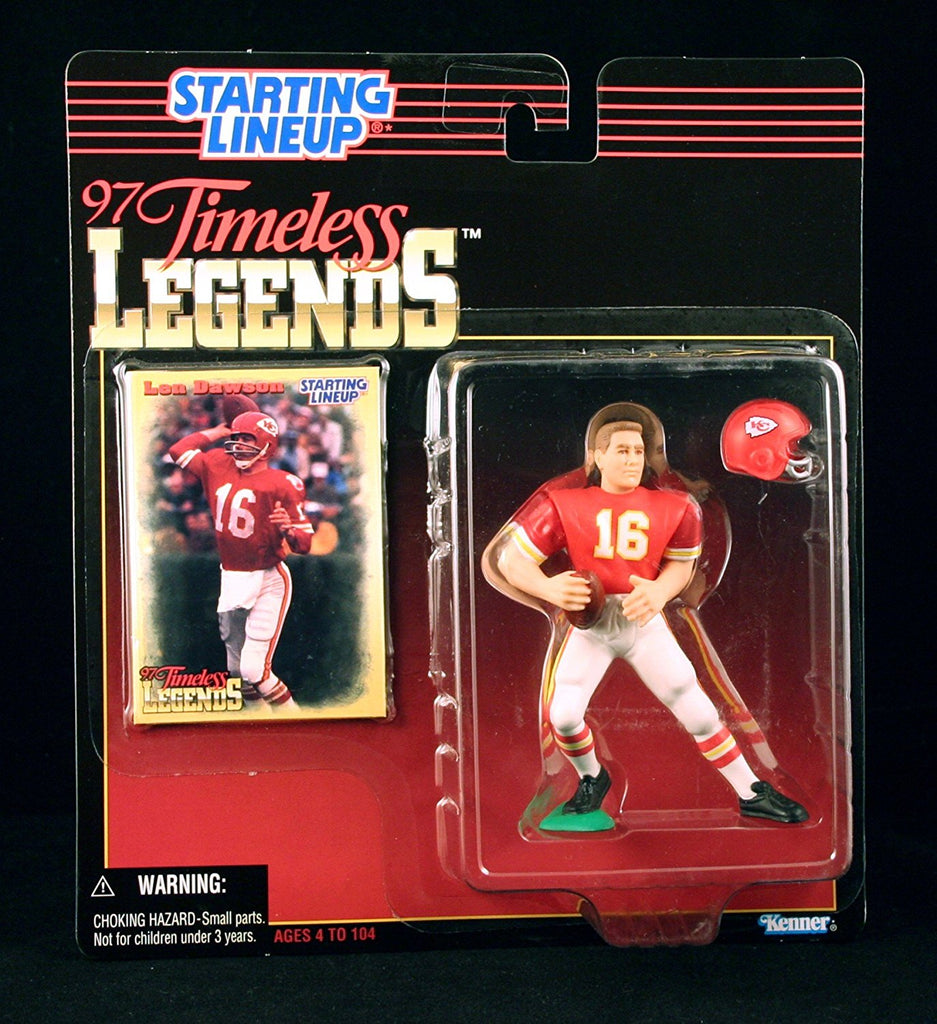 LEN DAWSON / KANSAS CITY CHIEFS * 1997 TIMELESS LEGENDS Kenner NFL Starting Lineup & Exclusive Collector Trading Card
