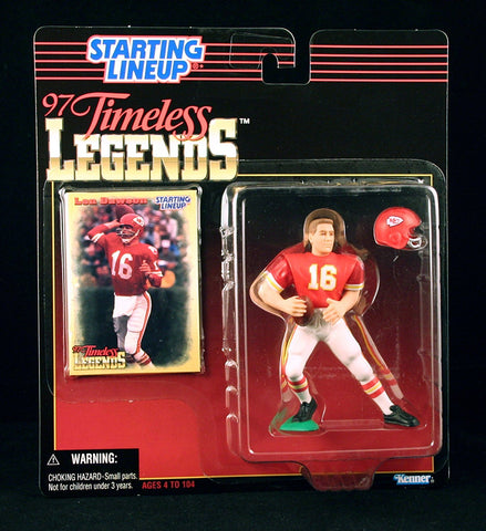 LEN DAWSON / KANSAS CITY CHIEFS * 1997 TIMELESS LEGENDS Kenner NFL Starting Lineup & Exclusive Collector Trading Card