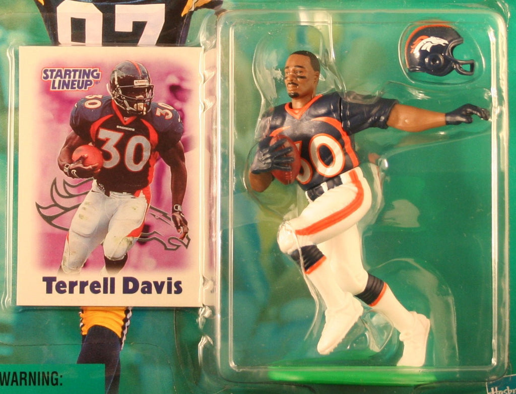 TERRELL DAVIS / DENVER BRONCOS 2000-2001 NFL Starting Lineup Action Figure & Exclusive NFL Collector Trading Card