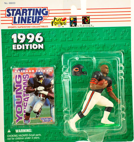 RASHAAN SALAAM / CHICAGO BEARS 1996 NFL Starting Lineup Action Figure & Exclusive NFL Collector Trading Card