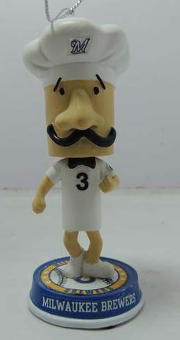 2014 Racing Sausage Italian #3 Holiday Ornament Bobble head only 360 were made Forever collectibles Milwaukee Brewers Christmas Ornament