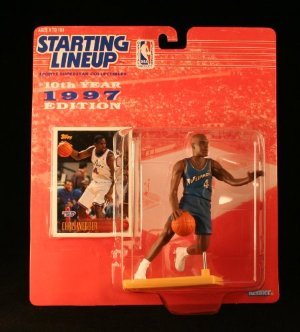CHRIS WEBBER / WASHINGTON WIZARDS * 1997 * NBA Kenner Starting Lineup & Exclusive TOPPS Collector Trading Card