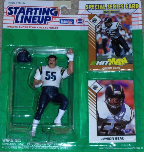 1993 Junior Seau San Diego Chargers Kenner SLU Starting Lineup NFL Football Figure