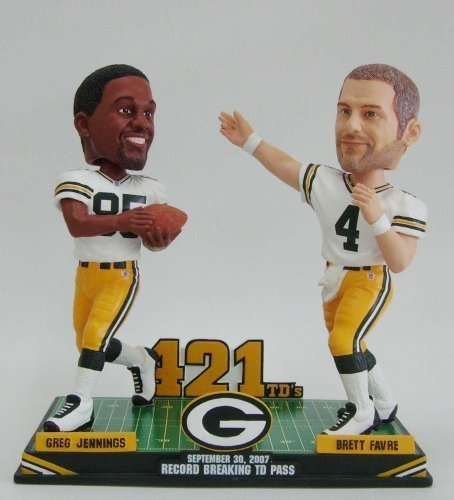 Brett Favre and Greg Jennings Bobblehead 421 Touch Down Record Only 421 were made Green Bay Packers