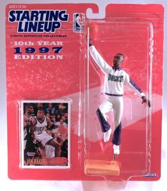 Vin Baker Action Figure Milwaukee Bucks - 1997 Starting Lineup NBA Sports Superstar Collectible