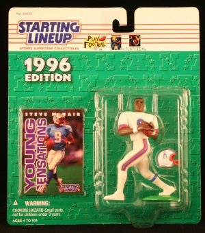 Starting Lineup STEVE MCNAIR/HOUSTON OILERS 1996 NFL Action Figure & Exclusive NFL Collector Trading Card