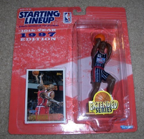 1997 Clyde Drexler NBA Starting Lineup Extended Series Figure Houston Rockets