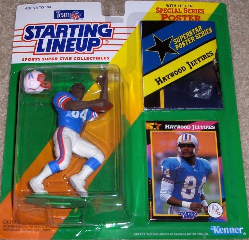 1992 Starting Lineup Sports Super Star Collectible Haywood Jeffires Action Figure with Bonus Poster Houston Oilers