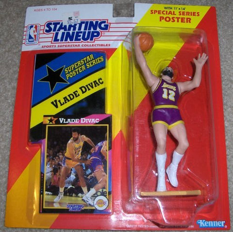 1992 Starting Lineup Vlade Divac Figure Poster Series LA Lakers