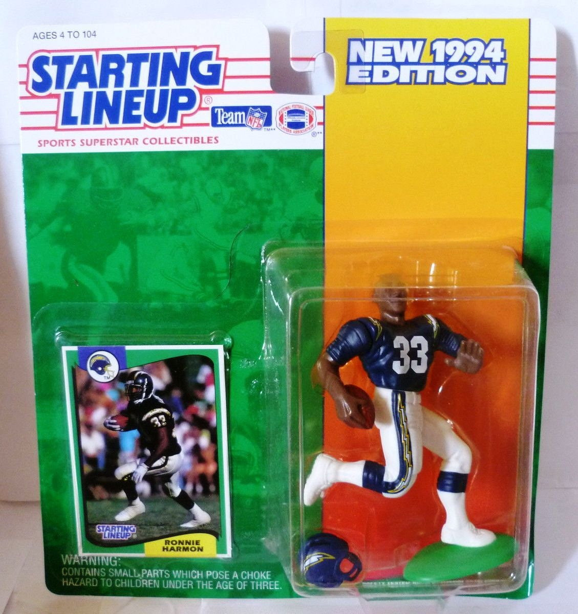 Ronnie Harmon Action Figure of the San Diego Chargers - 1994 Starting Lineup NFL Sports Superstar Collectibles