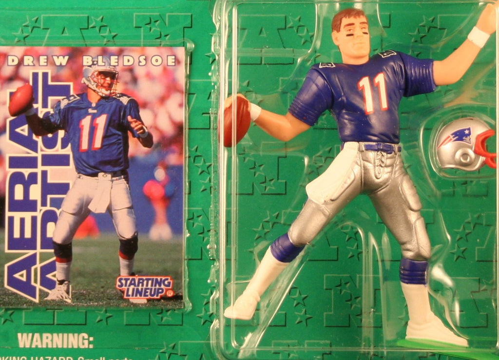 DREW BLEDSOE / NEW ENGLAND PATRIOTS 1996 NFL Starting Lineup Action Figure & Exclusive NFL Collector Trading Card