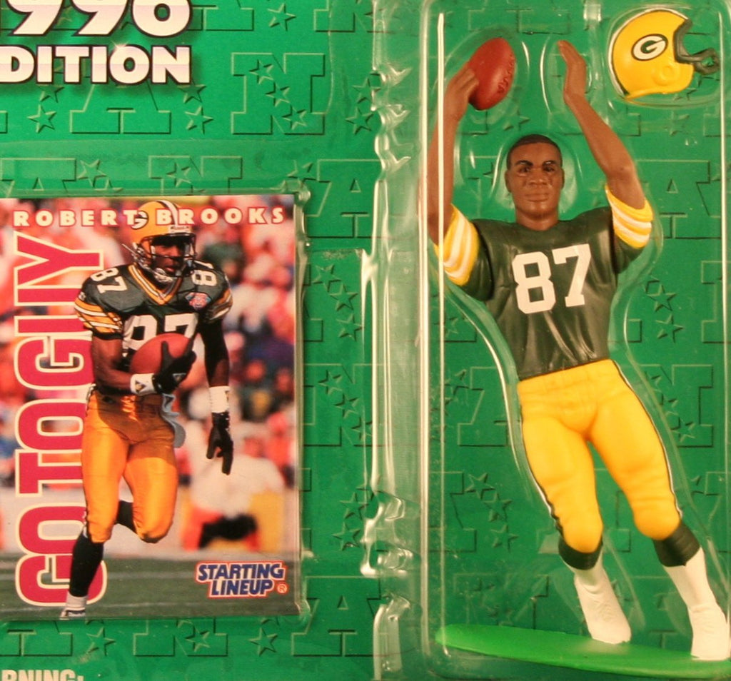 ROBERT BROOKS / GREEN BAY PACKERS 1996 NFL Starting Lineup Action Figure & Exclusive NFL Collector Trading Card