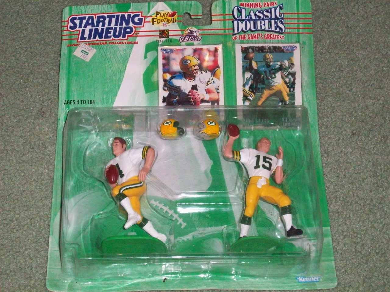 1997 NFL Starting Lineup Classic Doubles - Brett Favre & Bart Starr - Green Bay Packers