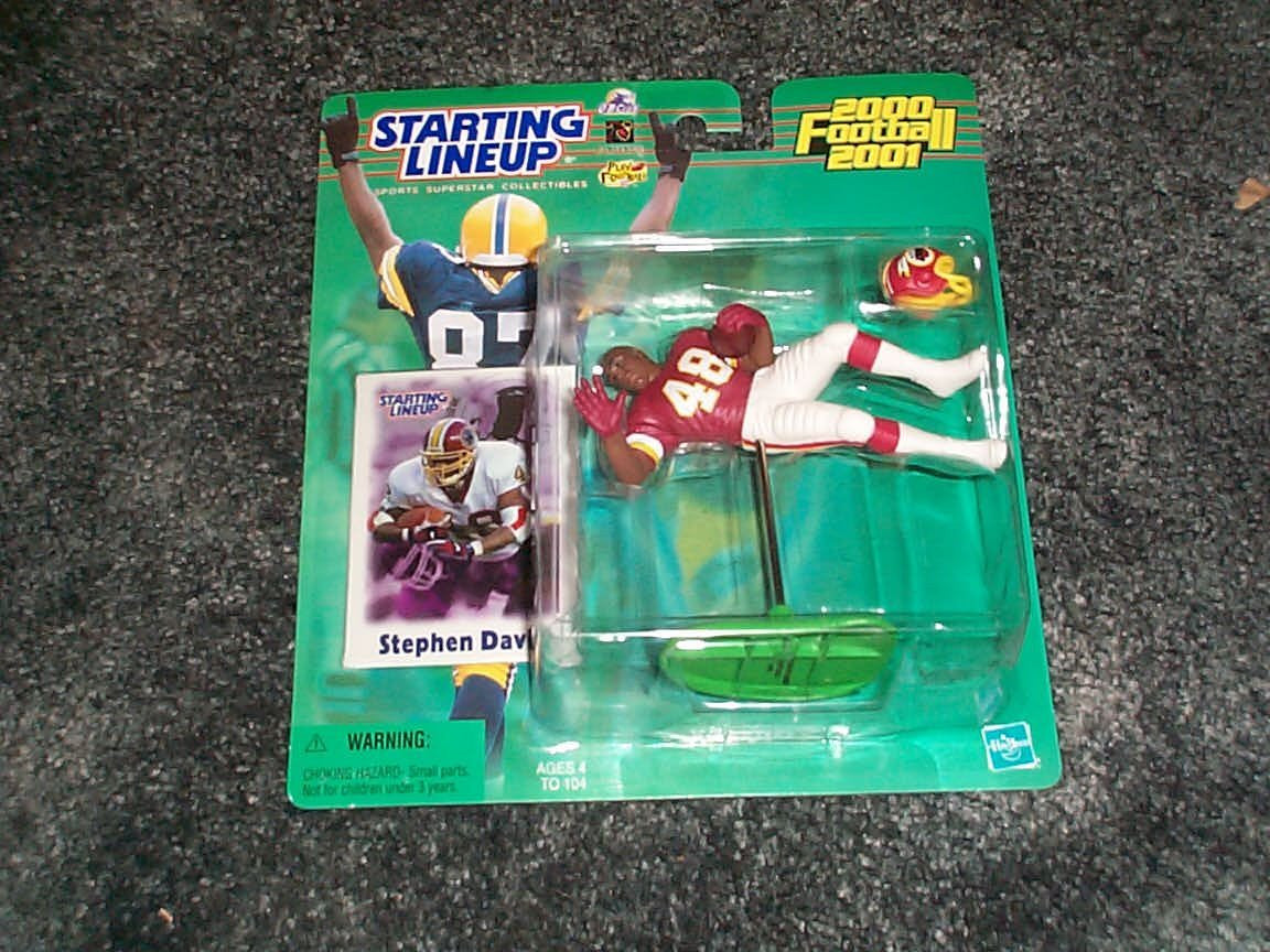 Stephen Davis Washington Redskins 2000/2001 starting lineup NFL football figure with trading card