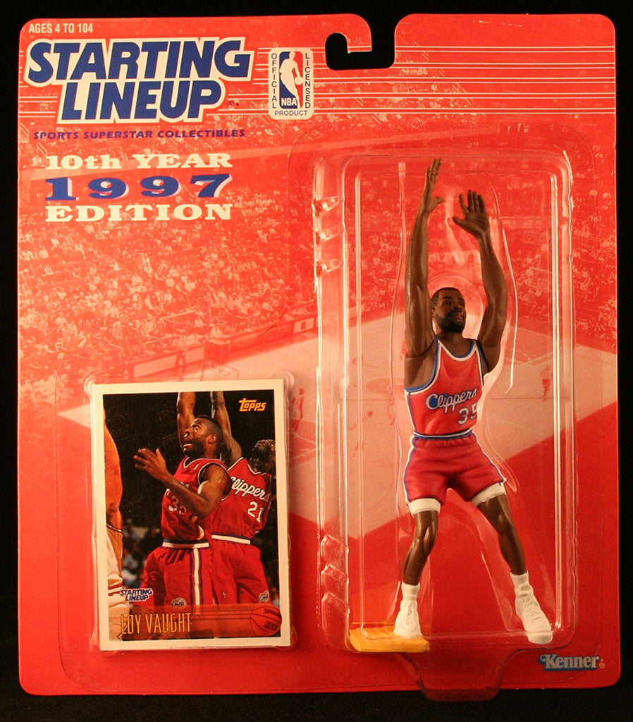 LOY VAUGHT / LOS ANGELES CLIPPERS 1997 NBA Starting Lineup Action Figure & Exclusive NBA Collector Trading Card