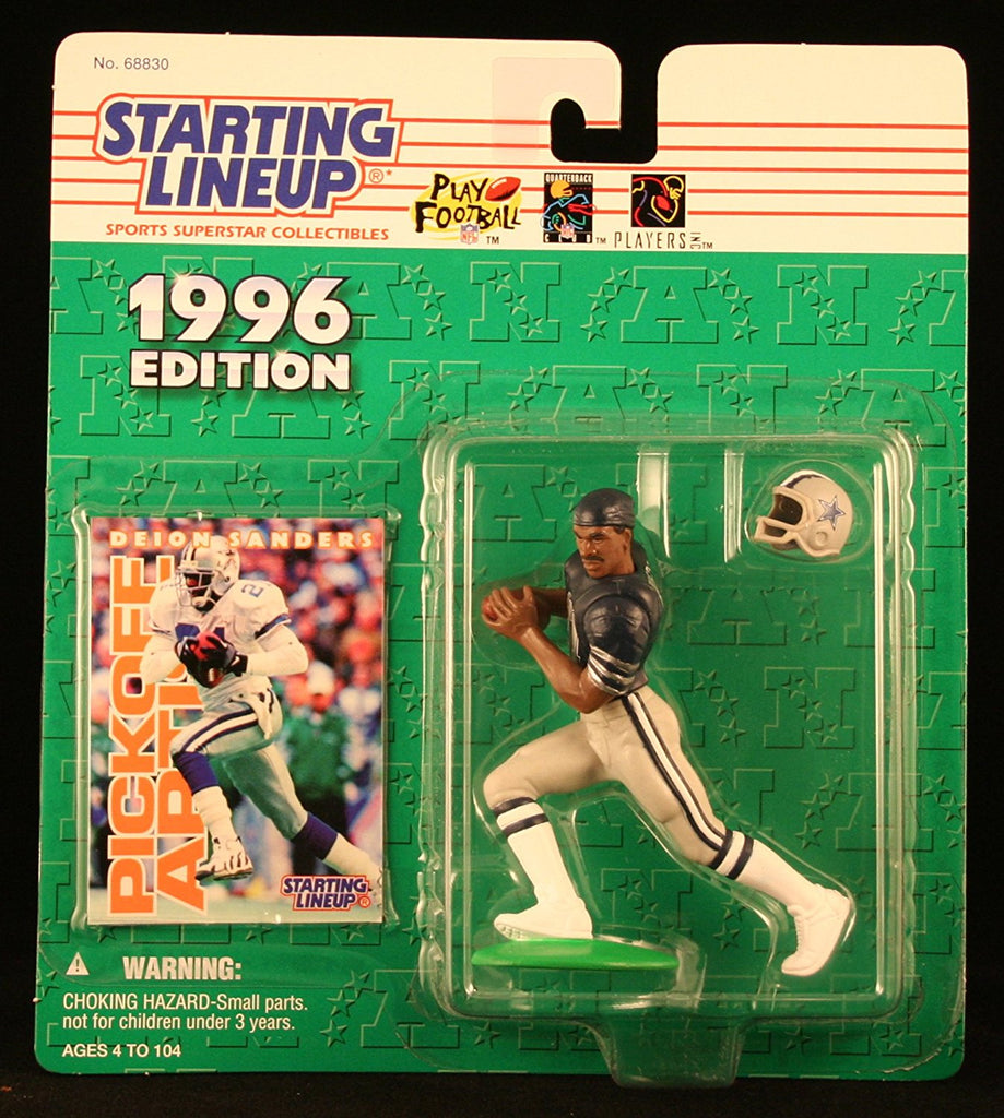 DEION SANDERS / DALLAS COWBOYS 1996 NFL Starting Lineup Action Figure & Exclusive NFL Collector Trading Card