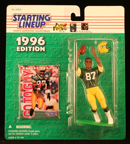 ROBERT BROOKS / GREEN BAY PACKERS 1996 NFL Starting Lineup Action Figure & Exclusive NFL Collector Trading Card