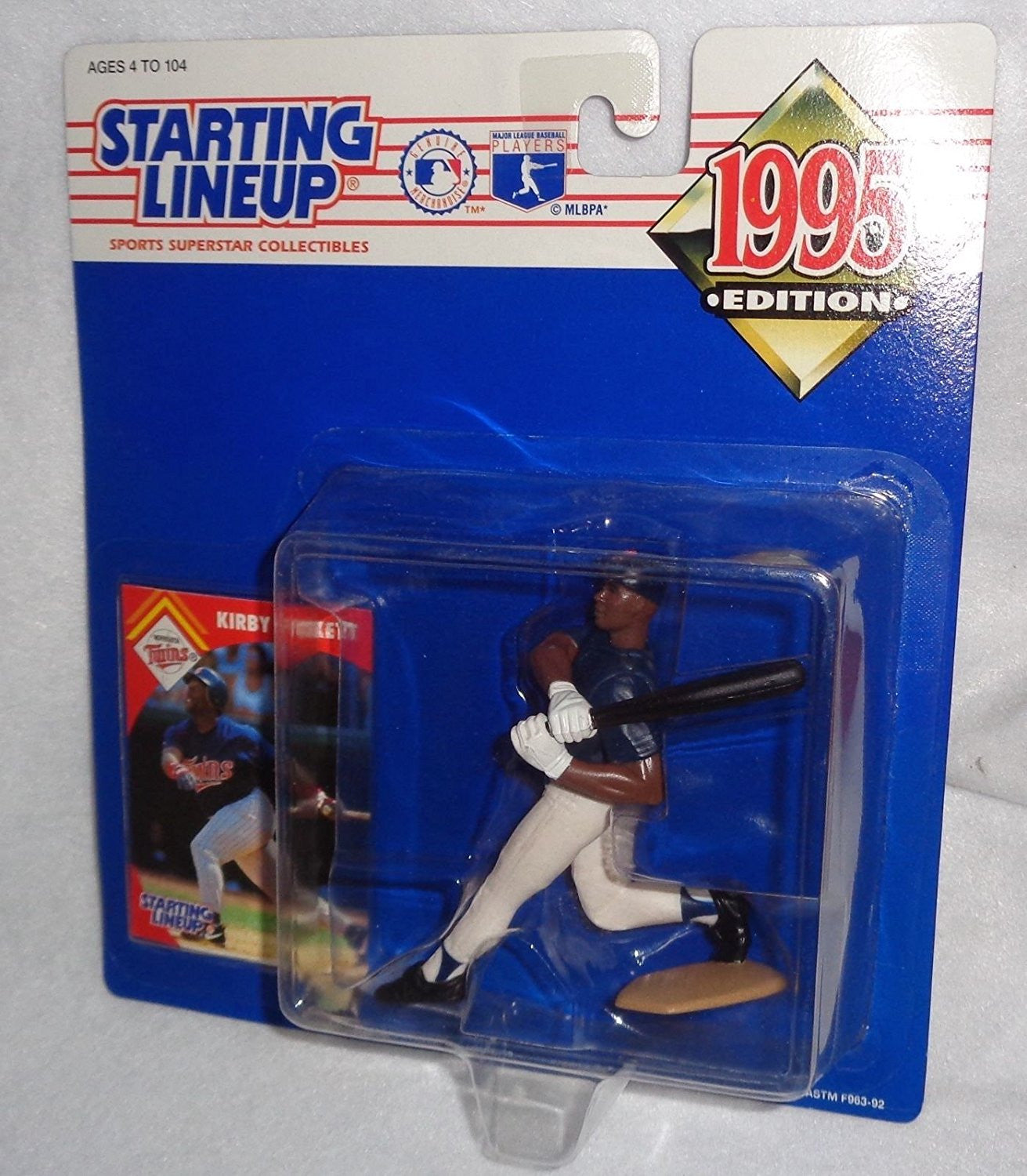 1995 Starting Lineup MLB Kirby Puckett #34 - Minnesota Twins - Vintage Action Figure - w/ Trading Card - Limited Edition - Collectible