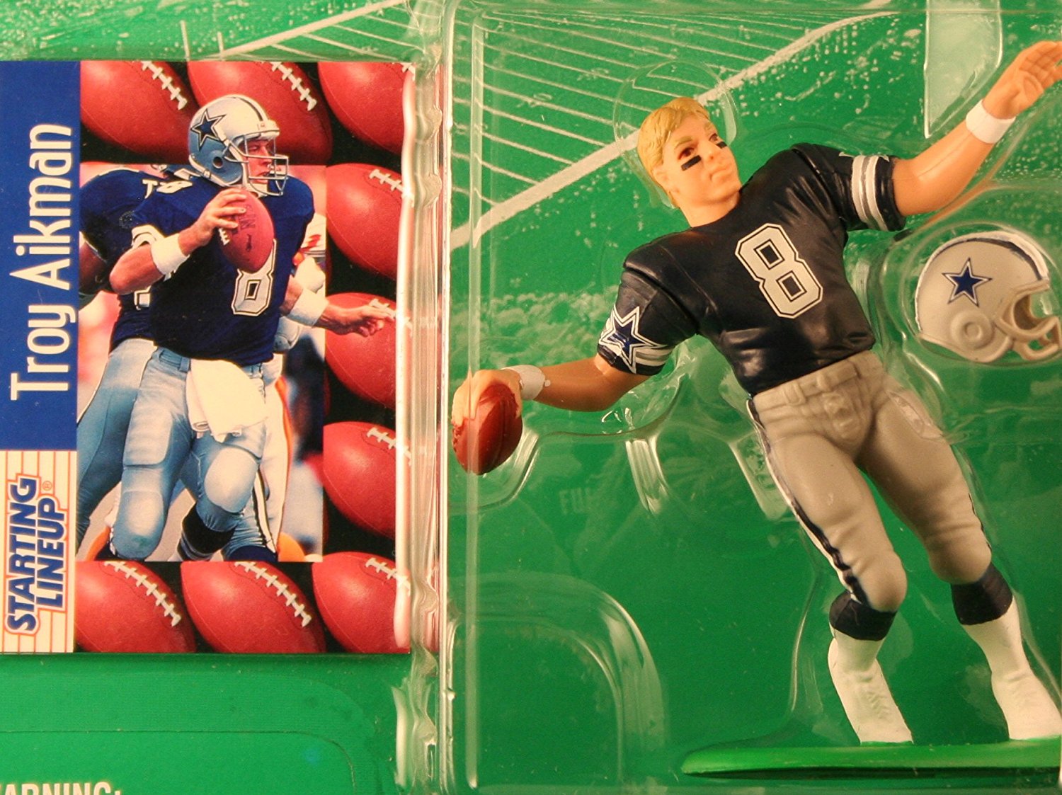 TROY AIKMAN / DALLAS COWBOYS 1997 NFL Starting Lineup Action Figure & Exclusive NFL Collector Trading Card