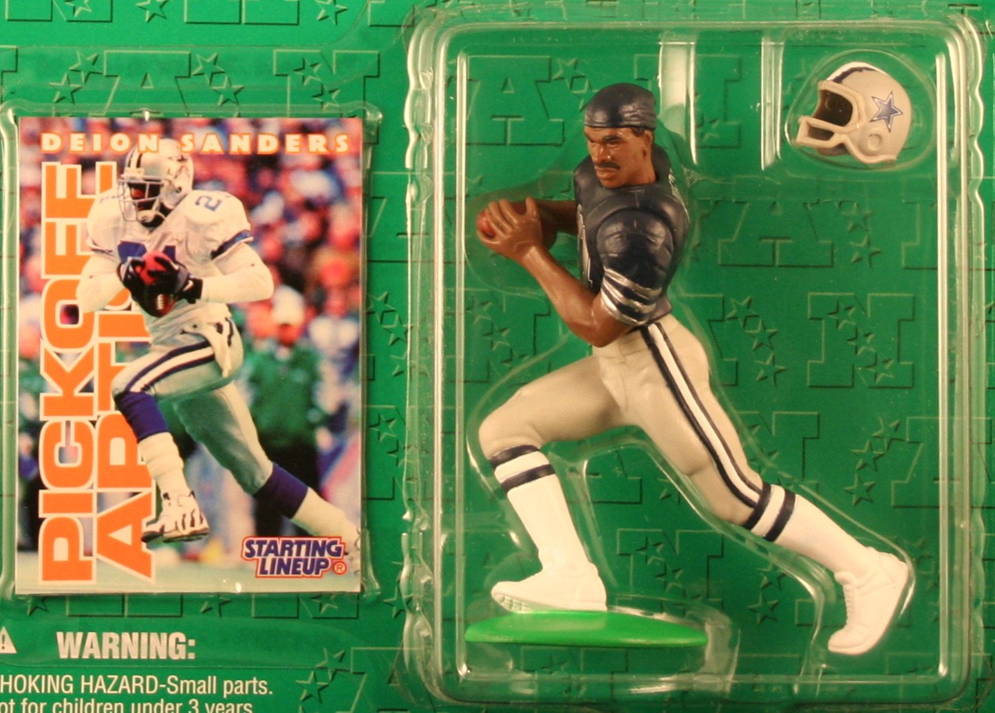 DEION SANDERS / DALLAS COWBOYS 1996 NFL Starting Lineup Action Figure & Exclusive NFL Collector Trading Card