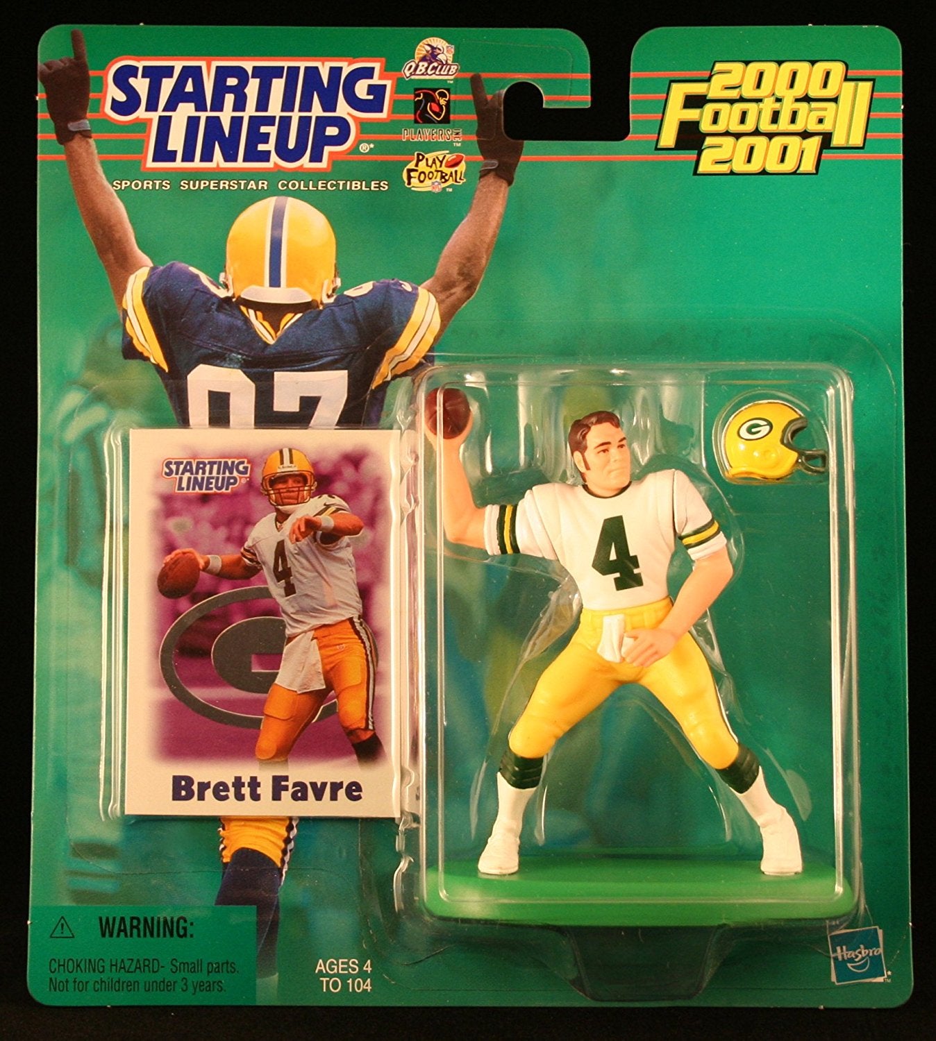 BRETT FAVRE / GREEN BAY PACKERS 2000-2001 NFL Starting Lineup Action Figure & Exclusive NFL Collector Trading Card