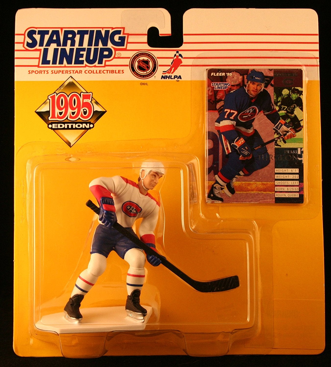 PIERRE TURGEON / MONTREAL CANADIENS 1995 NHL Starting Lineup Action Figure & Exclusive NHL Collector Trading Card