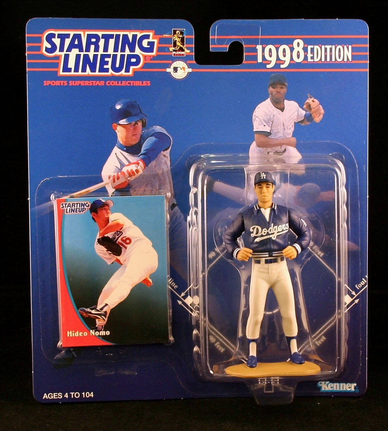 HIDEO NOMO / LOS ANGELES DODGERS 1998 MLB Starting Lineup Action Figure & Exclusive Collector Trading Card