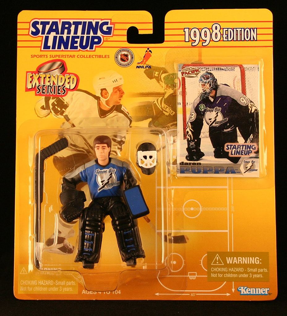 DAREN PUPPA / TAMPA BAY LIGHTNING 1998 Extended Series NHL Starting Lineup Action Figure & Exclusive Pacific NHL Collector Trading Card