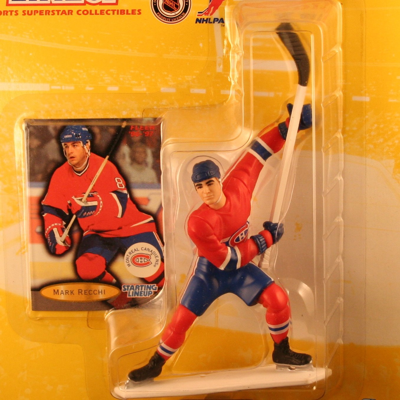 MARK RECCHI / MONTREAL CANADIENS 1997 NHL Starting Lineup Action Figure & Exclusive NHL FLEER '96/'97 Collector Trading Card