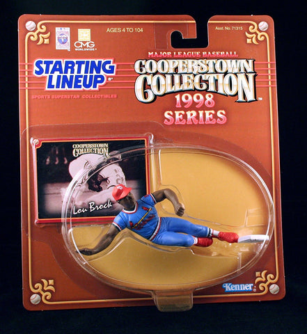 LOU BROCK / ST. LOUIS CARDINALS 1998 MLB Cooperstown Collection Starting Lineup Action Figure & Exclusive Trading Card