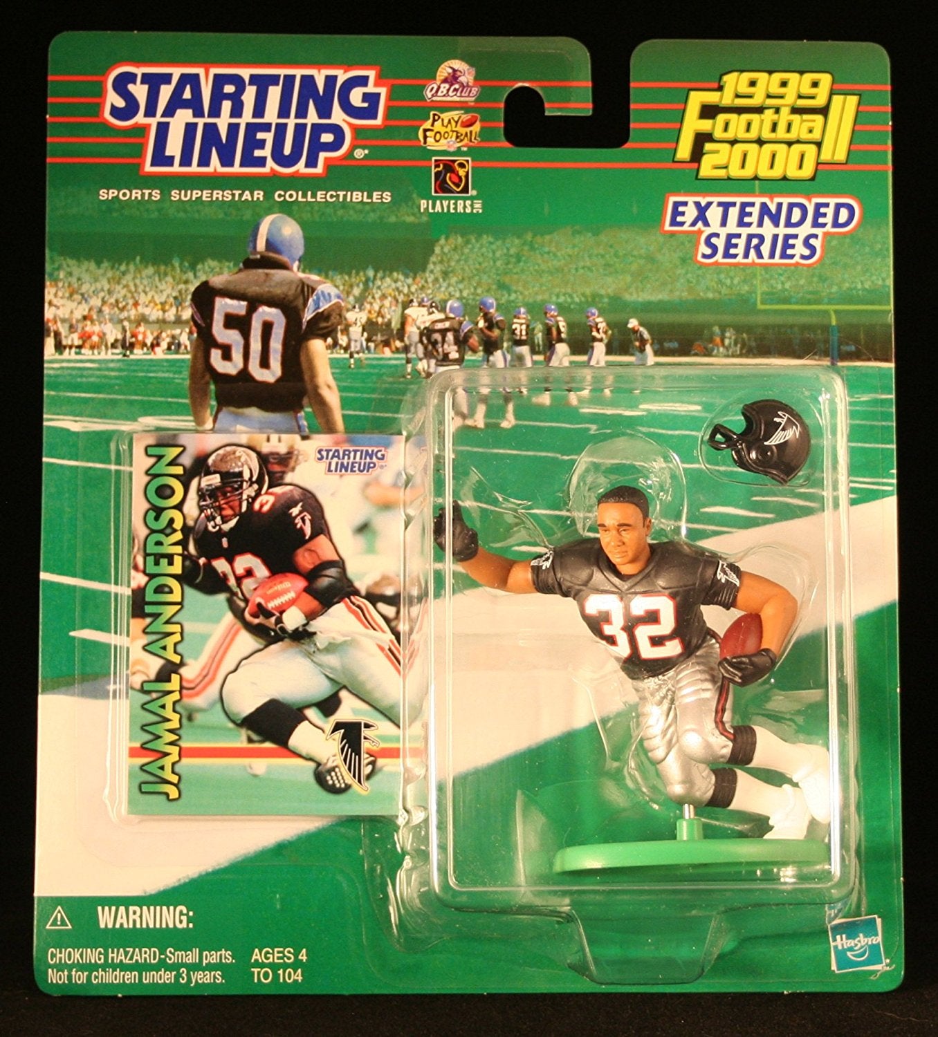 JAMAL ANDERSON / ATLANTA FALCONS 1999-2000 NFL * EXTENDED SERIES * Starting Lineup Action Figure & Exclusive NFL Collector Trading Card