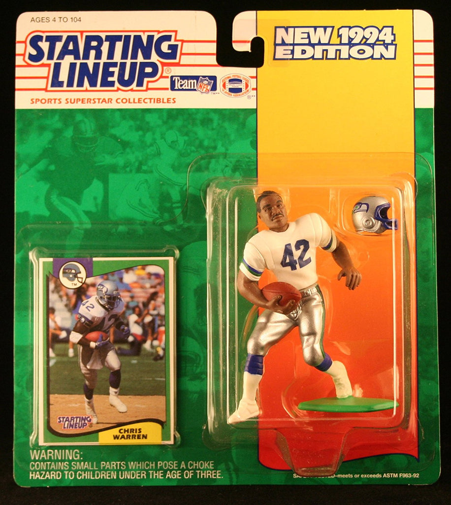 CHRIS WARREN / SEATTLE SEAHAWKS 1994 NFL Starting Lineup Action Figure & Exclusive NFL Collector Trading Card