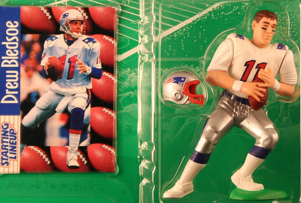 DREW BLEDSOE / NEW ENGLAND PATRIOTS 1997 NFL Starting Lineup Action Figure & Exclusive NFL Collector Trading Card