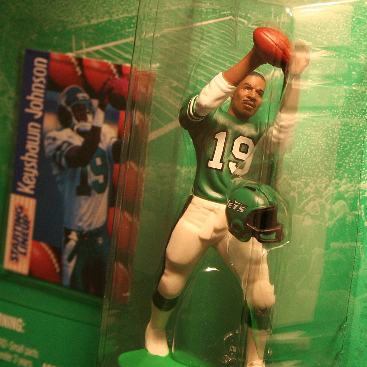 KEYSHAWN JOHNSON / NEW YORK JETS 1997 NFL Starting Lineup Action Figure & Exclusive NFL Collector Trading Card