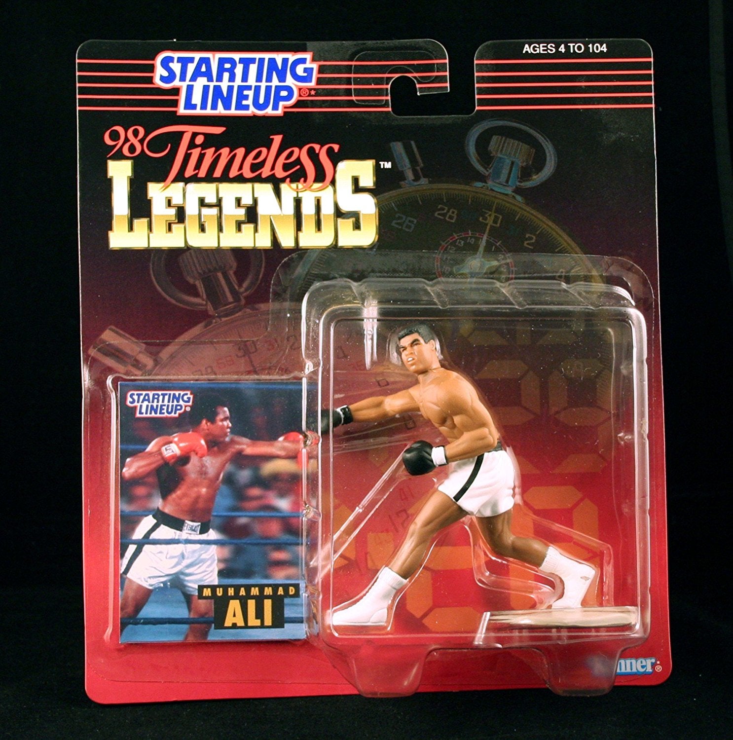 MUHAMMAD ALI / BOXING 1998 Timeless Legends Kenner Starting Lineup & Exclusive Collector Trading Card