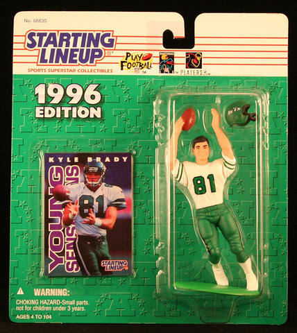 KYLE BRADY / NEW YORK JETS 1996 NFL Starting Lineup Action Figure & Exclusive NFL Collector Trading Card