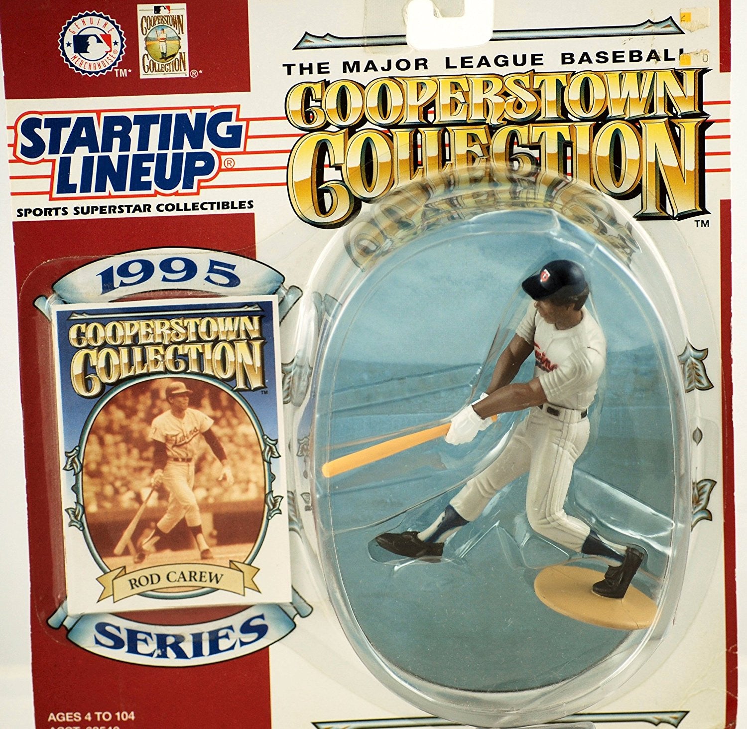 1995 Starting Lineup Cooperstown Collection - Rod Carew #29 - Minnesota Twins - Vintage Action Figure - w/ Trading Card - Limited Edition - Collectible
