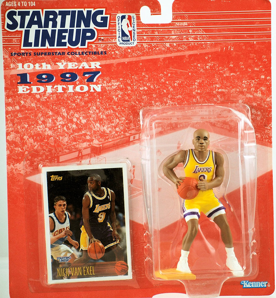 NICK VAN EXEL / LOS ANGELES LAKERS 1997 NBA Starting Lineup Action Figure & Exclusive NBA Collector Trading Card