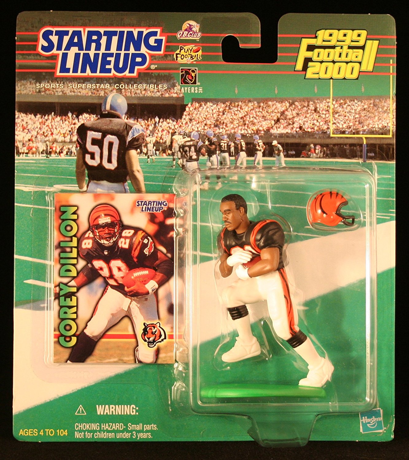 COREY DILLON / CINCINNATI BENGALS 1999-2000 NFL Starting Lineup Action Figure & Exclusive NFL Collector Trading Card