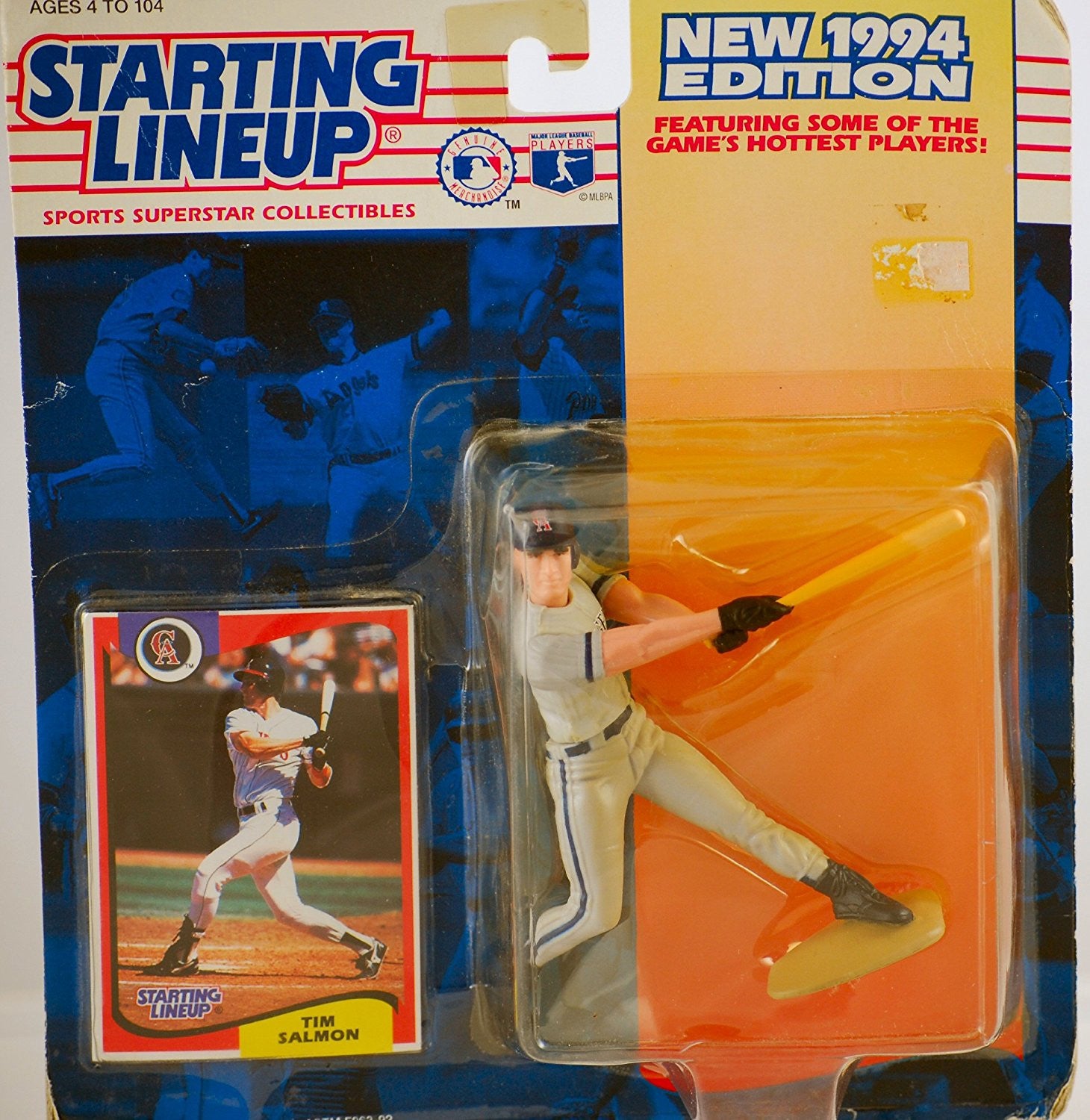 1994 Starting Lineup MLB Tim Salmon #15 California Angels Vintage Action Figure - w/ Trading Card - Limited Edition - Collectible