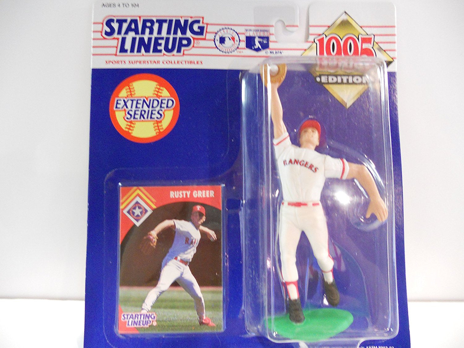 1995 Rusty Greer MLB Starting Lineup Extended Series Figure Texas Rangers