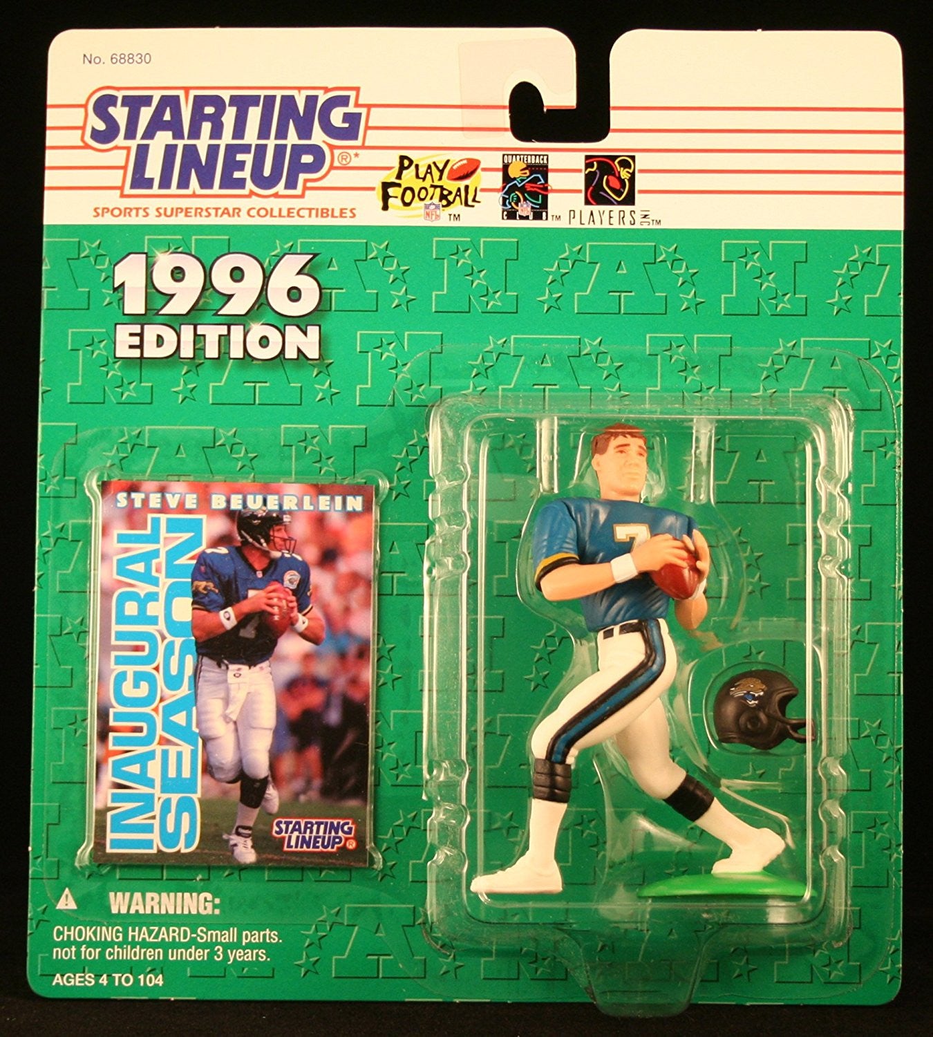 STEVE BEUERLEIN / JACKSONVILLE JAGUARS 1996 NFL Starting Lineup Action Figure & Exclusive NFL Collector Trading Card