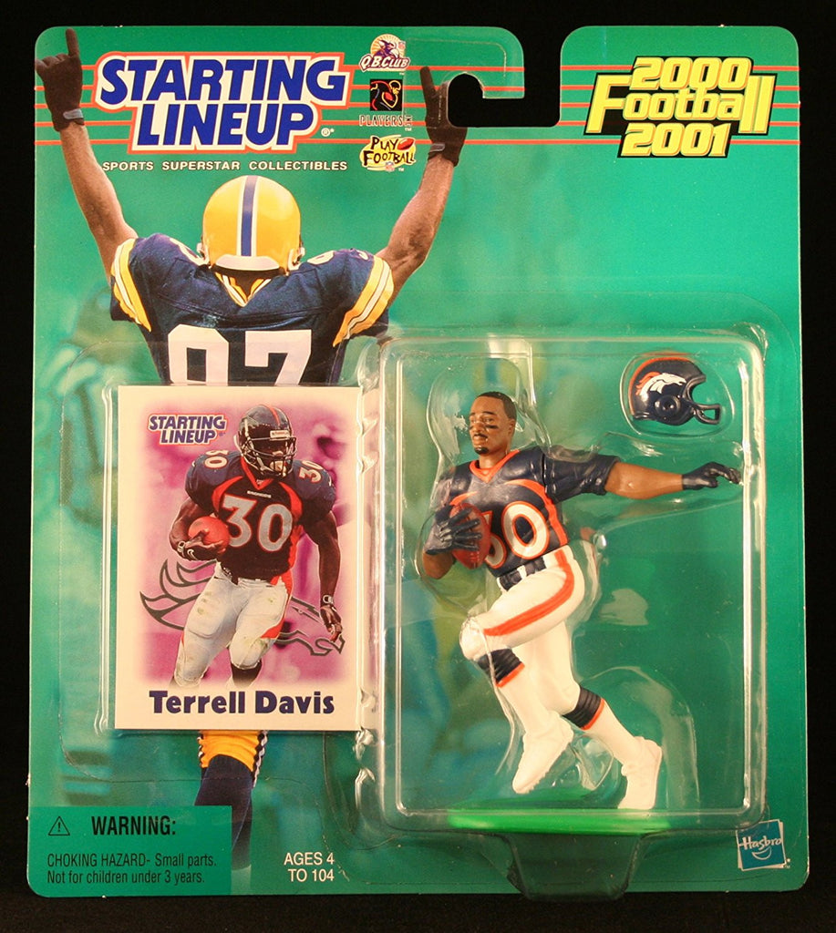 TERRELL DAVIS / DENVER BRONCOS 2000-2001 NFL Starting Lineup Action Figure & Exclusive NFL Collector Trading Card