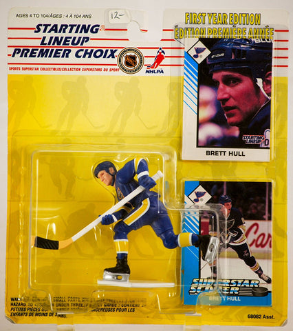 1993 - Kenner / NHL - Starting Lineup - Brett Hull / St. Louis Blues Figure - First Year Edition - w/ 2 Trading Cards - MOC - Limited Edition - Collectible