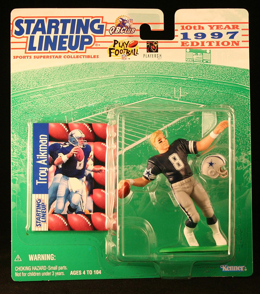 TROY AIKMAN / DALLAS COWBOYS 1997 NFL Starting Lineup Action Figure & Exclusive NFL Collector Trading Card