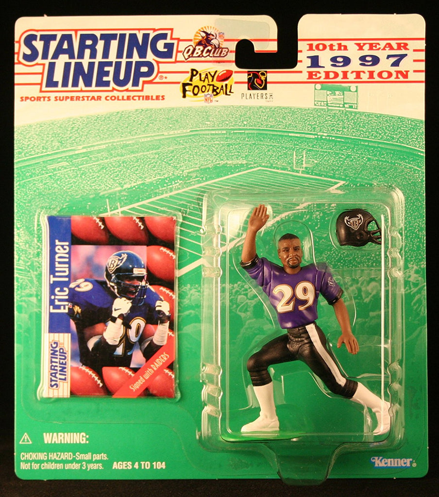 ERIC TURNER / BALTIMORE RAVENS 1997 NFL Starting Lineup Action Figure & Exclusive NFL Collector Trading Card