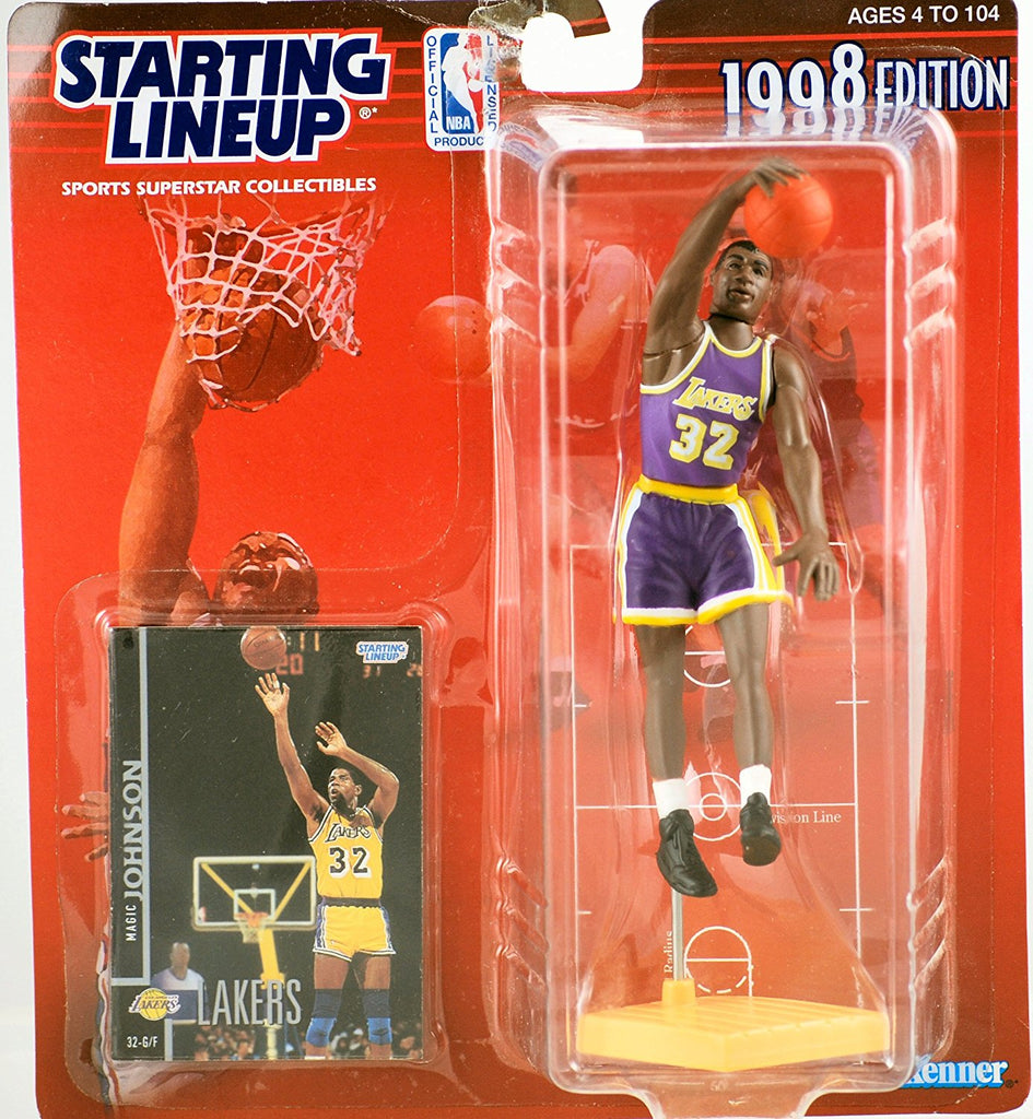 MAGIC JOHNSON / LOS ANGELES LAKERS 1998 NBA Starting Lineup Action Figure & Exclusive NBA Collector Trading Card