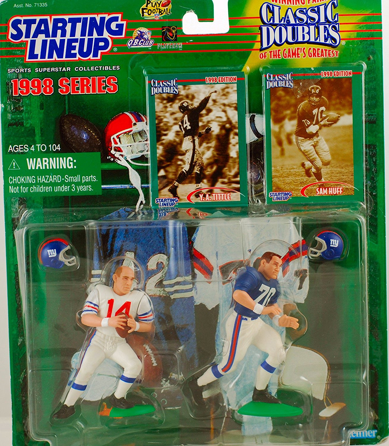 1998 Y.A. Tittle and Sam Huff NFL Classic Doubles Starting Lineup Figures